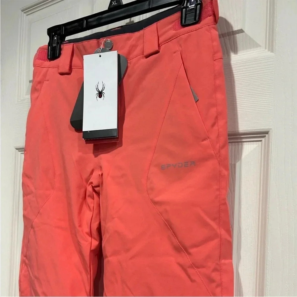 Spyder Kids Size 8 Olympia Snow Pant Skiing Ski Snowboarding NWT Coral - Picture 2 of 7